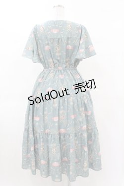 画像2: axes femme / レーヌローズ柄ワンピース M ミント H-25-03-01-1032-AX-OP-NS-ZH