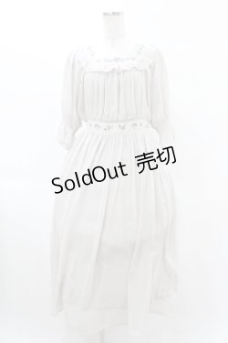 画像1: Fi.n.t / ローズクロスステッチ刺繍シフォンワンピース Free IVORY H-25-03-01-1033-CA-OP-NS-ZH