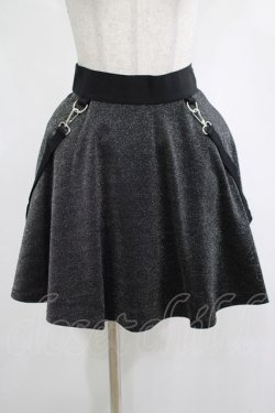 画像1: KILL STAR / Studio 666 Skater Skirt XS グリッターブラック H-25-03-01-006-SL-SK-KB-ZH