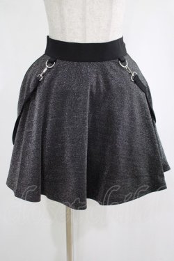 画像1: KILL STAR / Studio 666 Skater Skirt XS グリッターブラック H-25-03-01-007-SL-SK-KB-ZH