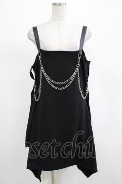 画像1: KILL STAR / Pleasure & Chain Dress M ブラック H-25-03-01-024-SL-OP-KB-OS