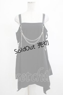 画像1: KILL STAR / Pleasure & Chain Dress M ブラック H-25-03-01-026-SL-OP-KB-ZI