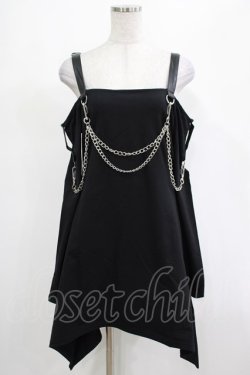 画像1: KILL STAR / Pleasure & Chain Dress M ブラック H-25-03-01-028-SL-OP-KB-ZI