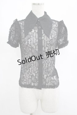 画像1: KILL STAR / Vexina Lace Collar Blouse XS ブラック H-25-03-01-031-SL-BL-KB-ZH