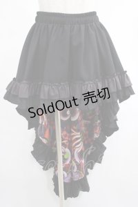 Qutie Frash / 後ろロングスカート  和柄目玉 H-25-03-02-031-QU-SK-KB-ZH