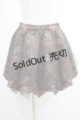 Qutie Frash / 和柄パニエスカート  黒×赤系 H-25-03-02-032-QU-SK-KB-ZH