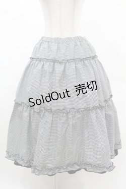画像1: m petit by misako / NINA'S RVパニエスカート LL ブラック/ブラックギンガム リバーシブル H-25-03-02-1041-LO-SK-NS-ZH