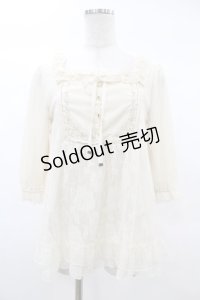 axes femme POETIQUE / ドットチュールトップス M アイボリー H-25-03-02-1059-AX-TO-NS-ZH