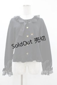 Angelic Pretty / レースハートチャームリボンカットカーディガン Free ブラック H-25-03-02-1062-AP-TO-NS-ZH