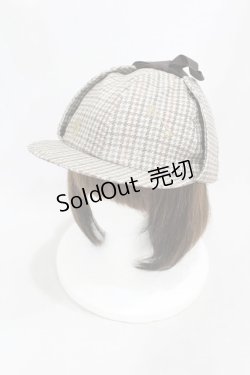 画像1: ALICE and the PIRATES / Dear Sir,〜ベイカー街の不思議なミステリー〜柄ディアストーカー  ベージュ H-25-03-02-1003-PA-AC-NS-ZH