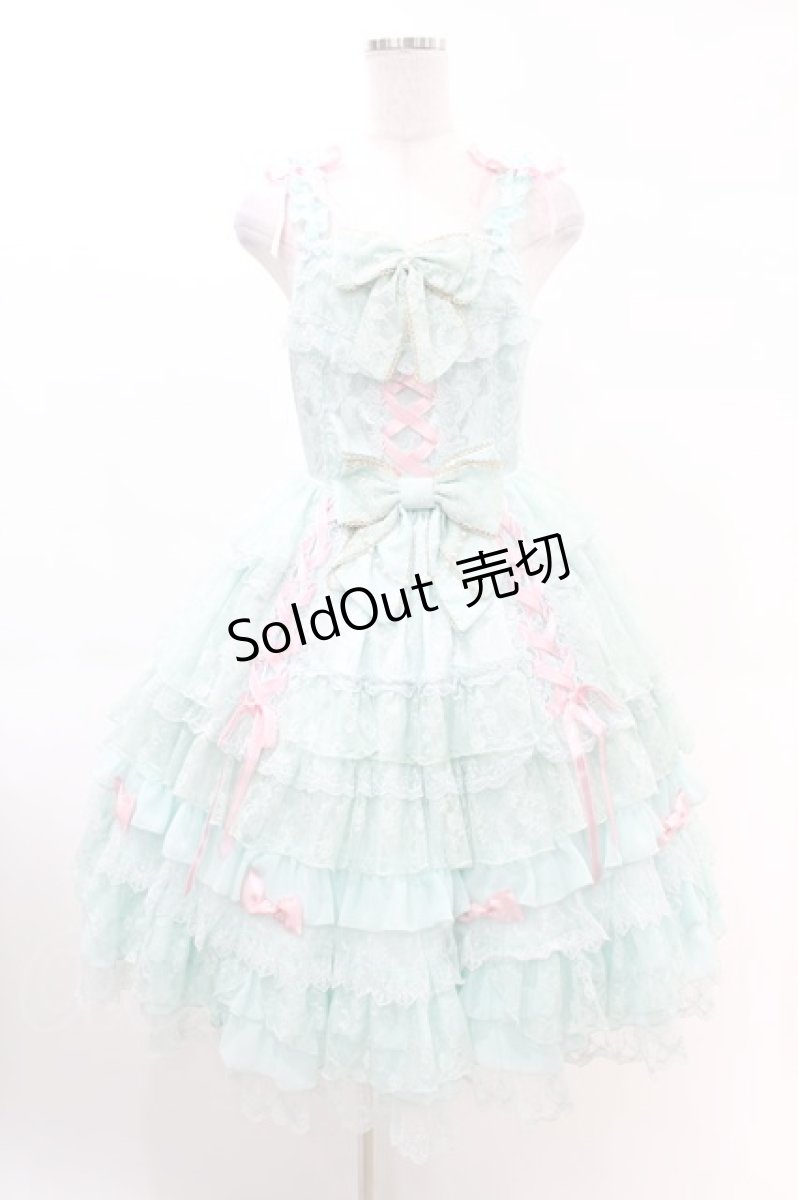 画像1: Angelic Pretty / Dressy Timeジャンパースカート Free ミント H-25-03-02-1024-AP-OP-NS-ZH (1)