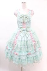 画像1: Angelic Pretty / Dressy Timeジャンパースカート Free ミント H-25-03-02-1024-AP-OP-NS-ZH (1)