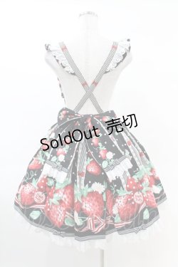 画像2: Angelic Pretty / 摘みたていちごエプロン風スカート Free ブラック H-25-03-02-1025-AP-SK-NS-ZH
