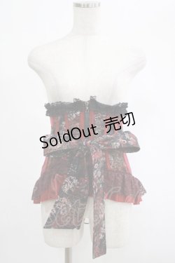 画像1: Qutie Frash / リボンコルセット  黒×赤 H-25-03-02-052-QU-ZA-KB-ZH