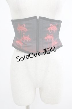 画像2: Spider Lily / komagire×Spider Lilyコラボ彼岸花コルセット  黒 H-25-03-02-055-GO-ZA-KB-ZH