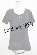 SEX POT ReVeNGe / バックカットTシャツ  黒×青 H-25-06-15-1012-SP-TO-KB-ZH