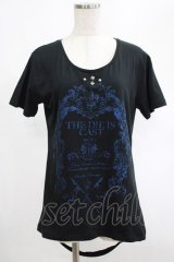 SEX POT ReVeNGe / バックカットTシャツ  黒×青 H-25-03-02-065-SP-TO-KB-ZT389
