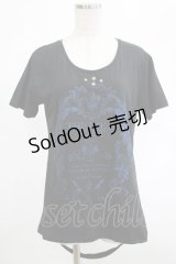SEX POT ReVeNGe / バックカットTシャツ  黒×青 H-25-06-15-1012-SP-TO-KB-ZH
