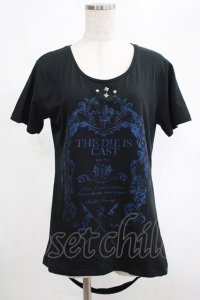 SEX POT ReVeNGe / バックカットTシャツ  黒×青 H-25-03-02-065-SP-TO-KB-ZT389