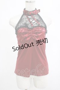 Qutie Frash /クモメッシュホルターキャミ  赤 H-25-03-02-068-QU-TO-KB-ZH