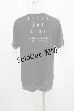 画像3: SEX POT ReVeNGe / チェーンチャーム付VネックTシャツ  黒 H-25-03-02-007-SP-TO-KB-ZH
