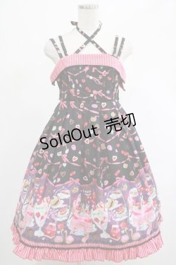画像1: metamorphose / Surprise Partyハイウエストジャンパースカート Free ブラック H-25-03-03-001-ME-OP-NS-ZH