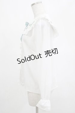画像2: Amavel / Coffret A Bijouブラウス Free オフ/グリーン H-25-03-03-034-CA-BL-NS-ZH