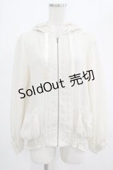 axes femme / フリルフードパーカー M アイボリー H-25-03-03-040-AX-TO-NS-ZH