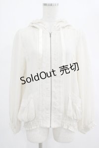 axes femme / フリルフードパーカー M アイボリー H-25-03-03-040-AX-TO-NS-ZH