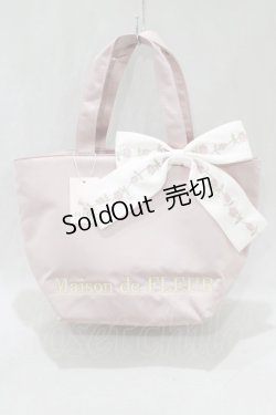画像1: Maison de FLEUR / ローズリボン刺繍トートバッグ  ピンク H-25-03-03-046-LO-BG-NS-ZH