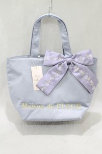 Maison de FLEUR / ローズリボン刺繍トートバッグ  ラベンダー H-25-03-03-047-LO-BG-NS-ZH
