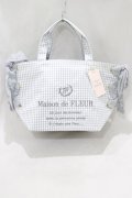 Maison de FLEUR / ギンガムチェックレースサイドリボントート  グレー H-25-03-03-048-LO-BG-NS-ZH