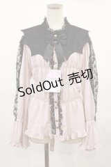 metamorphose / 【プラスサイズ】コウモリ付け襟シャーリングブラウス プラスサイズ ピンク H-25-03-03-1009-ME-BL-NS-ZH