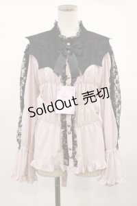 metamorphose / 【プラスサイズ】コウモリ付け襟シャーリングブラウス プラスサイズ ピンク H-25-03-03-1009-ME-BL-NS-ZH