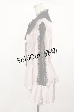 画像2: metamorphose / 【プラスサイズ】コウモリ付け襟シャーリングブラウス プラスサイズ ピンク H-25-03-03-1009-ME-BL-NS-ZH