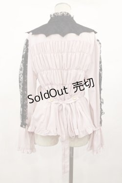 画像3: metamorphose / 【プラスサイズ】コウモリ付け襟シャーリングブラウス プラスサイズ ピンク H-25-03-03-1009-ME-BL-NS-ZH