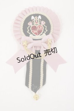 画像1: Angelic Pretty / リリカルバニーCollegeワッペンロゼッタブローチ  ピンク H-25-03-03-1024-AP-AC-NS-ZH