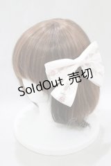 Maison de FLEUR / ローズリボン刺繍リボンバレッタ  ピンク H-25-03-03-067-LO-AC-NS-ZH