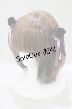 画像1: Amavel / 宮燈街の飴売り子ダブルリボンクリップ  ブラック H-25-03-03-076-CA-AC-NS-ZH