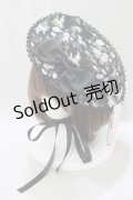 Kurumi Collaboration / 花柄ヘッドドレス  ブラック H-25-03-03-079-GO-AC-NS-ZH