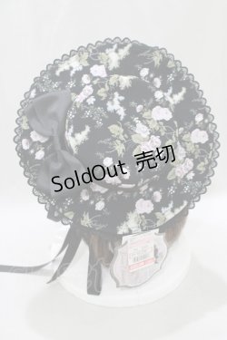 画像2: Kurumi Collaboration / 花柄ヘッドドレス  ブラック H-25-03-03-079-GO-AC-NS-ZH