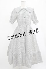 m petit by misako / AM*ギンガムCHKワンピース M グレー H-25-03-03-015-LO-OP-NS-ZH