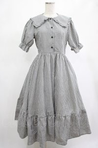 m petit by misako / AM*ギンガムCHKワンピース M グレー H-25-03-03-015-LO-OP-NS-ZH