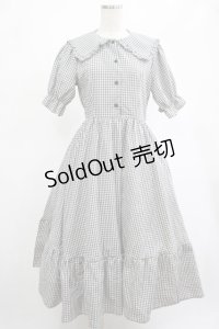 m petit by misako / AM*ギンガムCHKワンピース M グレー H-25-03-03-015-LO-OP-NS-ZH