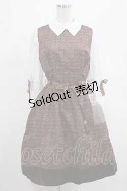 画像1: axes femme POETIQUE / 明治チョコレートワンピース M ブラウン H-25-03-03-018-AX-OP-NS-ZH