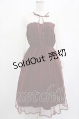 axes femme POETIQUE / チュールデザインワンピース M ボルドー H-25-03-03-019-AX-OP-NS-ZH