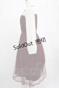 画像2: axes femme POETIQUE / チュールデザインワンピース M ボルドー H-25-03-03-019-AX-OP-NS-ZH