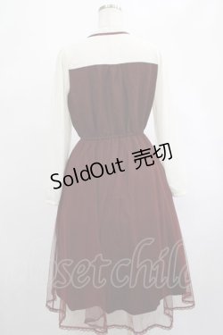 画像3: axes femme POETIQUE / チュールデザインワンピース M ボルドー H-25-03-03-019-AX-OP-NS-ZH