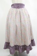 Kurumi Collaboration / 花柄コルセット風スカート LL ラベンダー H-25-03-03-023-GO-SK-NS-ZH