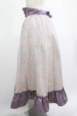 画像2: Kurumi Collaboration / 花柄コルセット風スカート LL ラベンダー H-25-03-03-023-GO-SK-NS-ZH